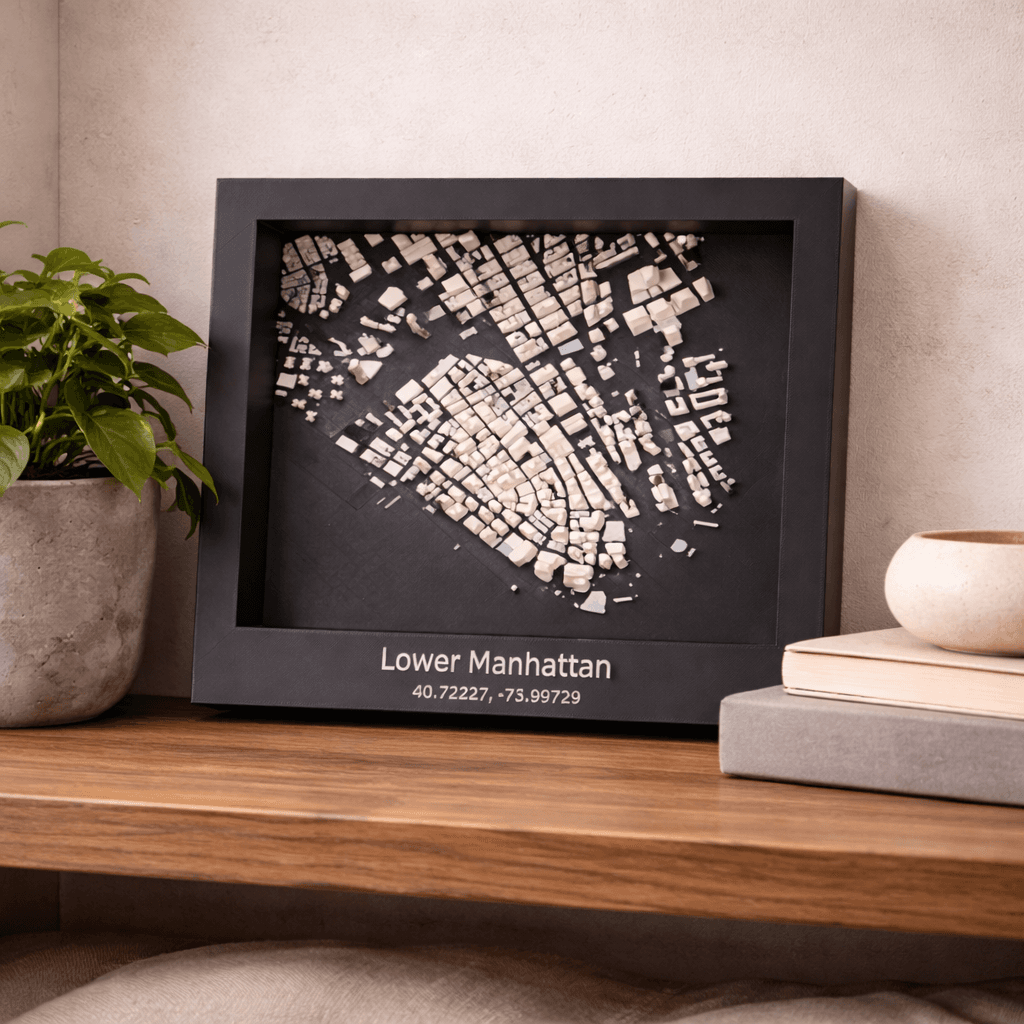 Person exploring map options to choose a meaningful place for a physical map model